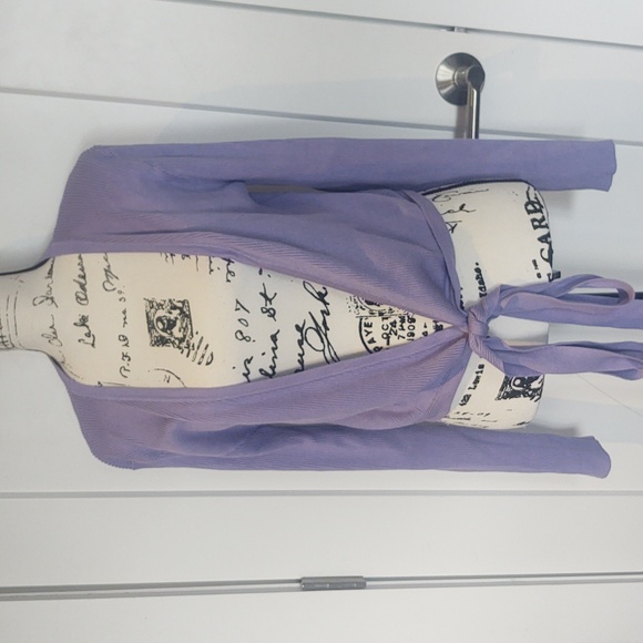 Multi ways to wear Purple wrap long sleeve sweater - Picture 4 of 4